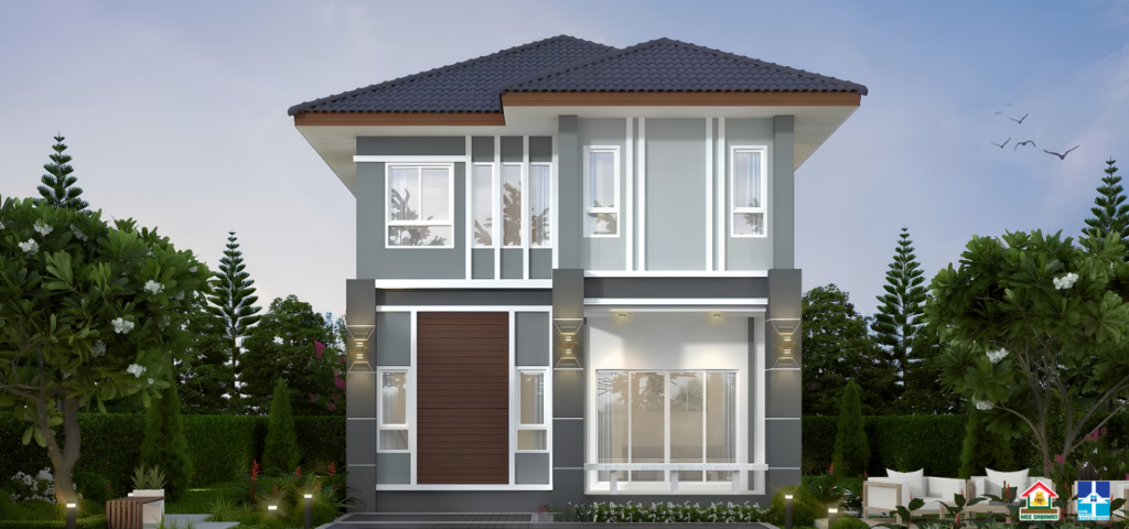 รายละเอียด แบบบ้าน MS6810 บ้าน 2 ชั้นสไตล์โมเดิร์นคอนเทมโพรารี – 4 ห้องนอน 4 ห้องน้ำ 1 ห้องครัว พื้นที่ใช้สอย 146 ตารางเมตร