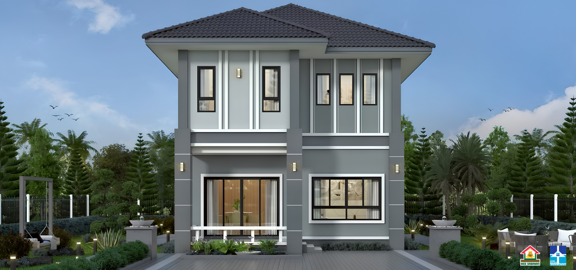 รายละเอียด แบบบ้าน MS6813 บ้าน 2 ชั้นสไตล์คอนเทมโพรารี – 3 ห้องนอน 2 ห้องน้ำ 1 ห้องครัว พื้นที่ใช้สอย 145 ตารางเมตร