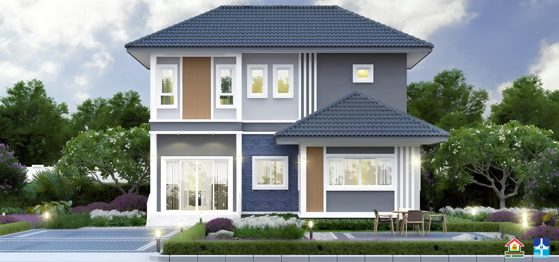 รายละเอียด แบบบ้าน MS6820 บ้าน 2 ชั้นสไตล์คอนเทมโพรารีผสมมินิมอล – 3 ห้องนอน 2 ห้องน้ำ 1 ห้องครัว พื้นที่ใช้สอย 132.21 ตารางเมตร