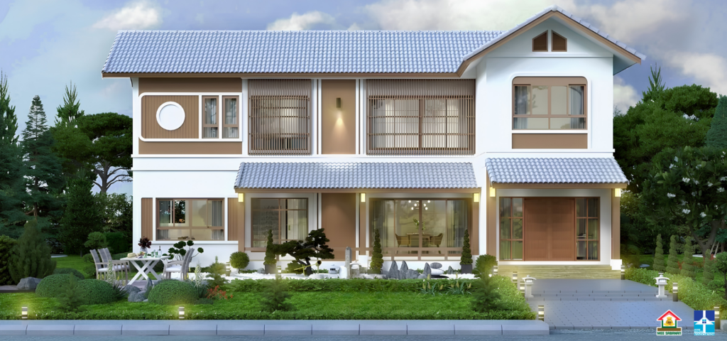 แบบบ้าน MS6825 - บริษัท มีทรัพย์อนันต์ รับสร้างบ้านภาคเหนือ อีสาน มาตรฐาน HBA รายละเอียด แบบบ้าน MS6825 บ้าน 2 ชั้นสไตล์มินิมอลเจแปนดีผสมร่วมสมัย – 4 ห้องนอน 3 ห้องน้ำ 1 ห้องครัว พื้นที่ใช้สอย 210 ตารางเมตร