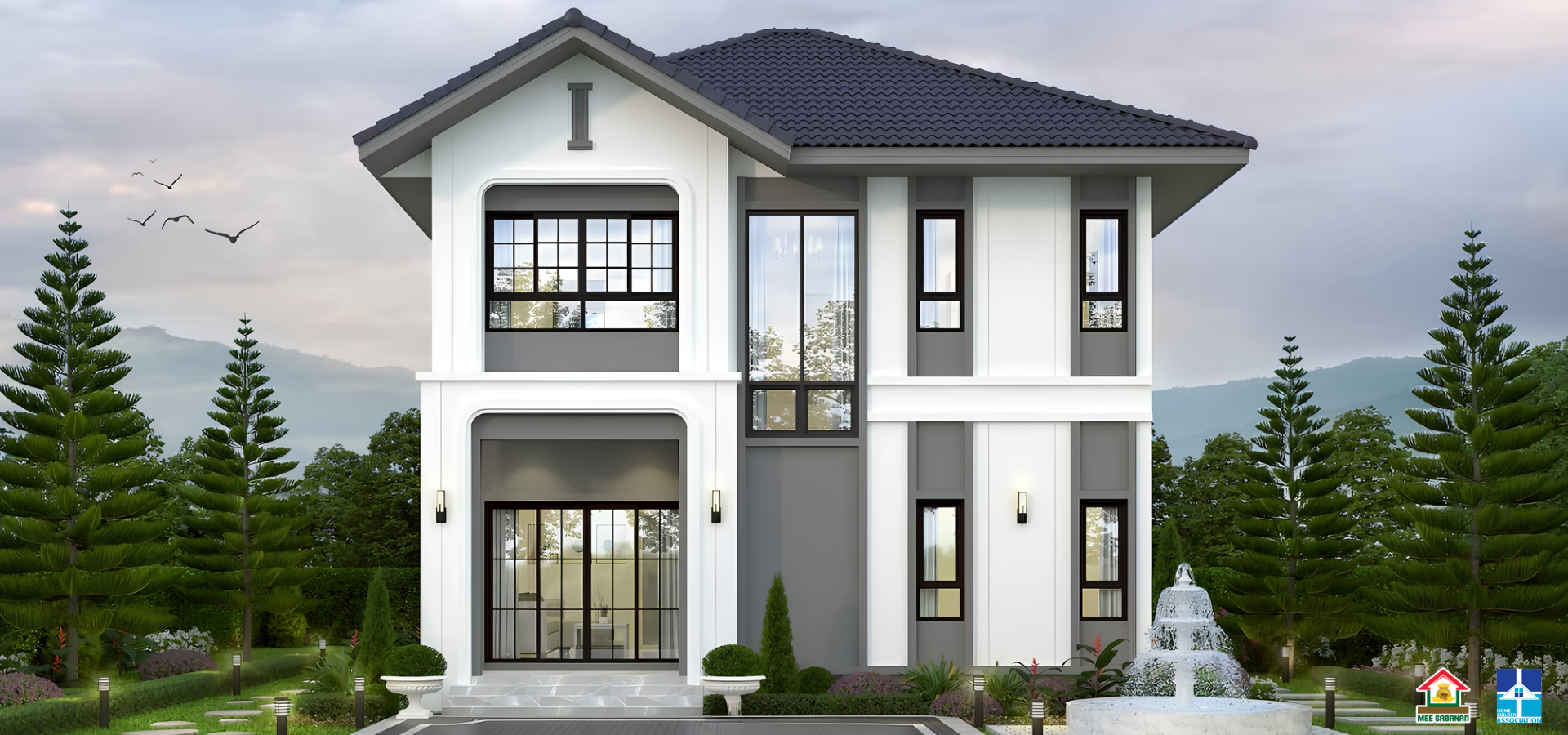 รายละเอียด แบบบ้าน MS6834 บ้าน 2 ชั้นสไตล์คอนเทมโพรารีผสมผสานนอร์ดิก – 4 ห้องนอน 3 ห้องน้ำ 1 ห้องครัว พื้นที่ใช้สอย 147 ตารางเมตร